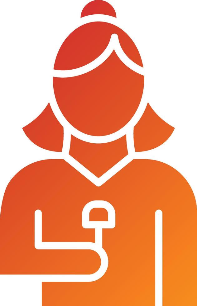 Female Journalist Icon Style vector