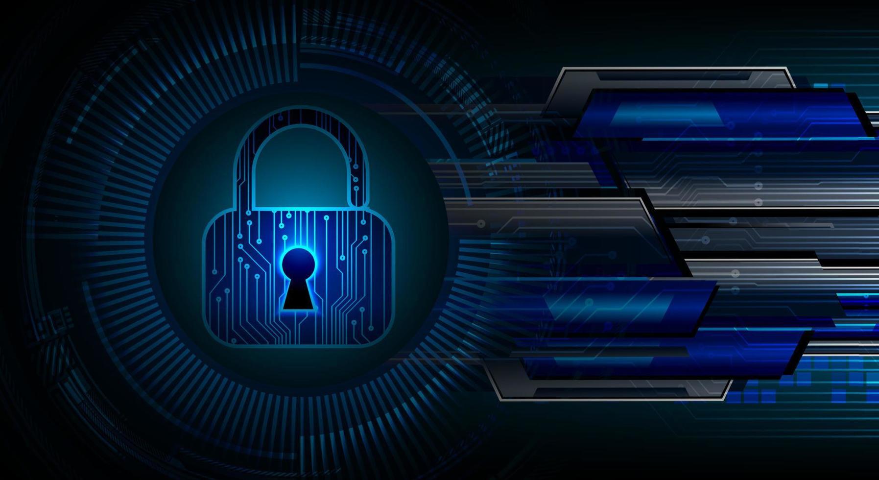 Closed Padlock on digital background, cyber security vector