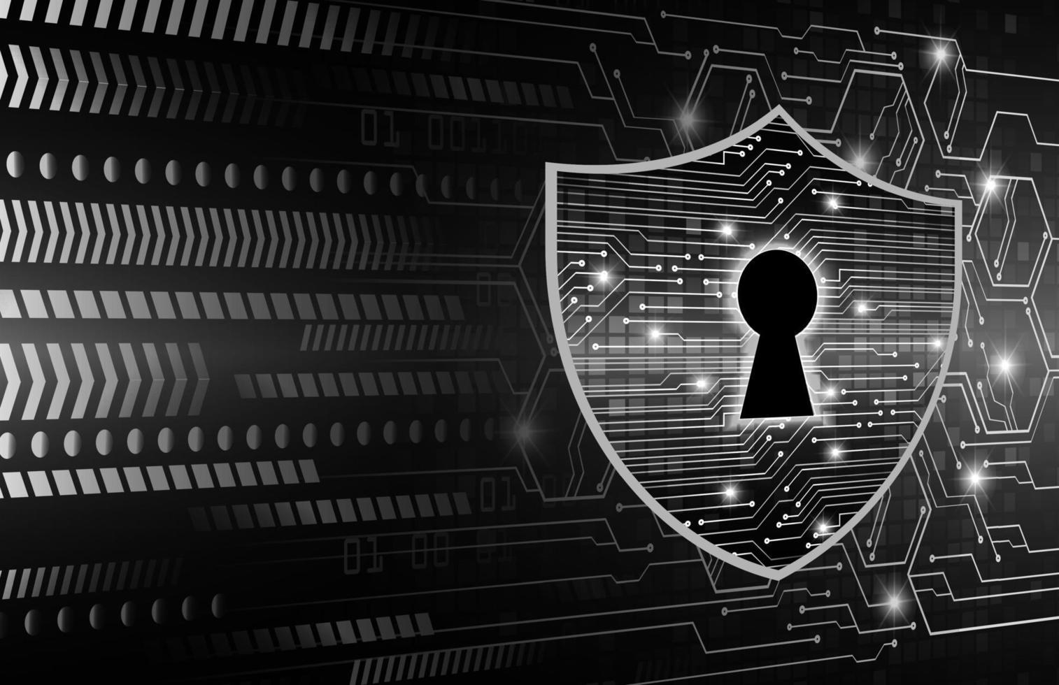Closed Padlock on digital background, cyber security vector
