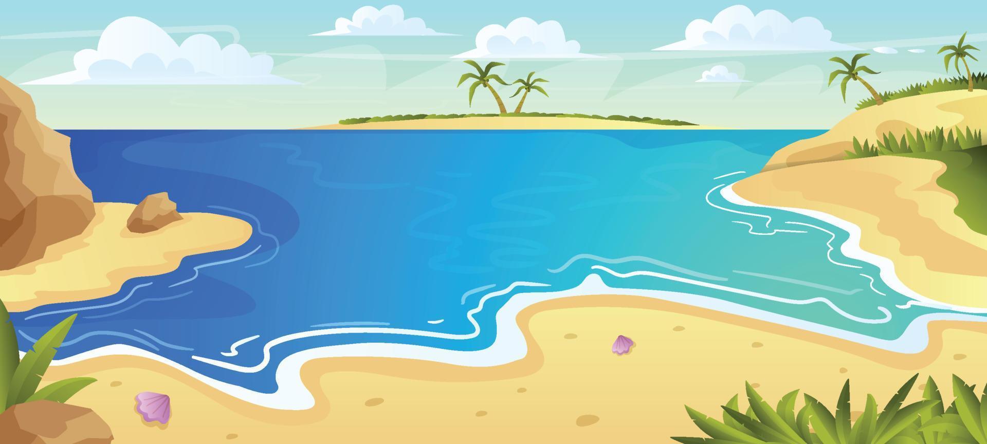 Beautiful View Of The Beach Scenery Background vector