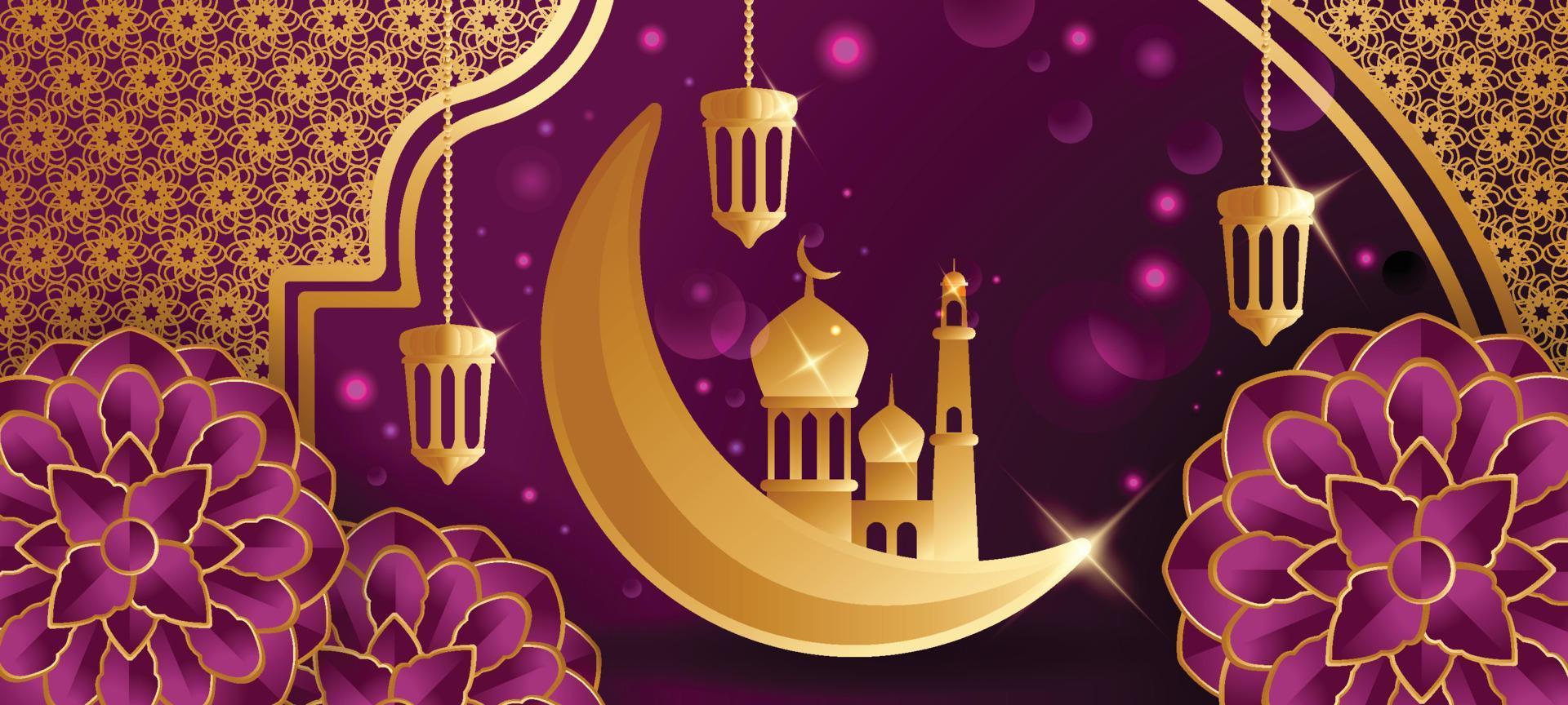 feliz eid mubarak fondo vector