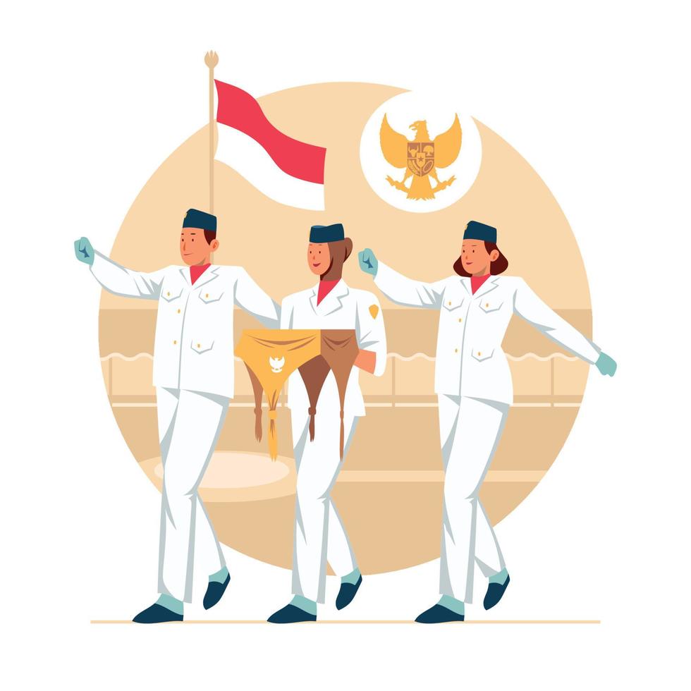 Pasukan Paskibra Merah Putih vector