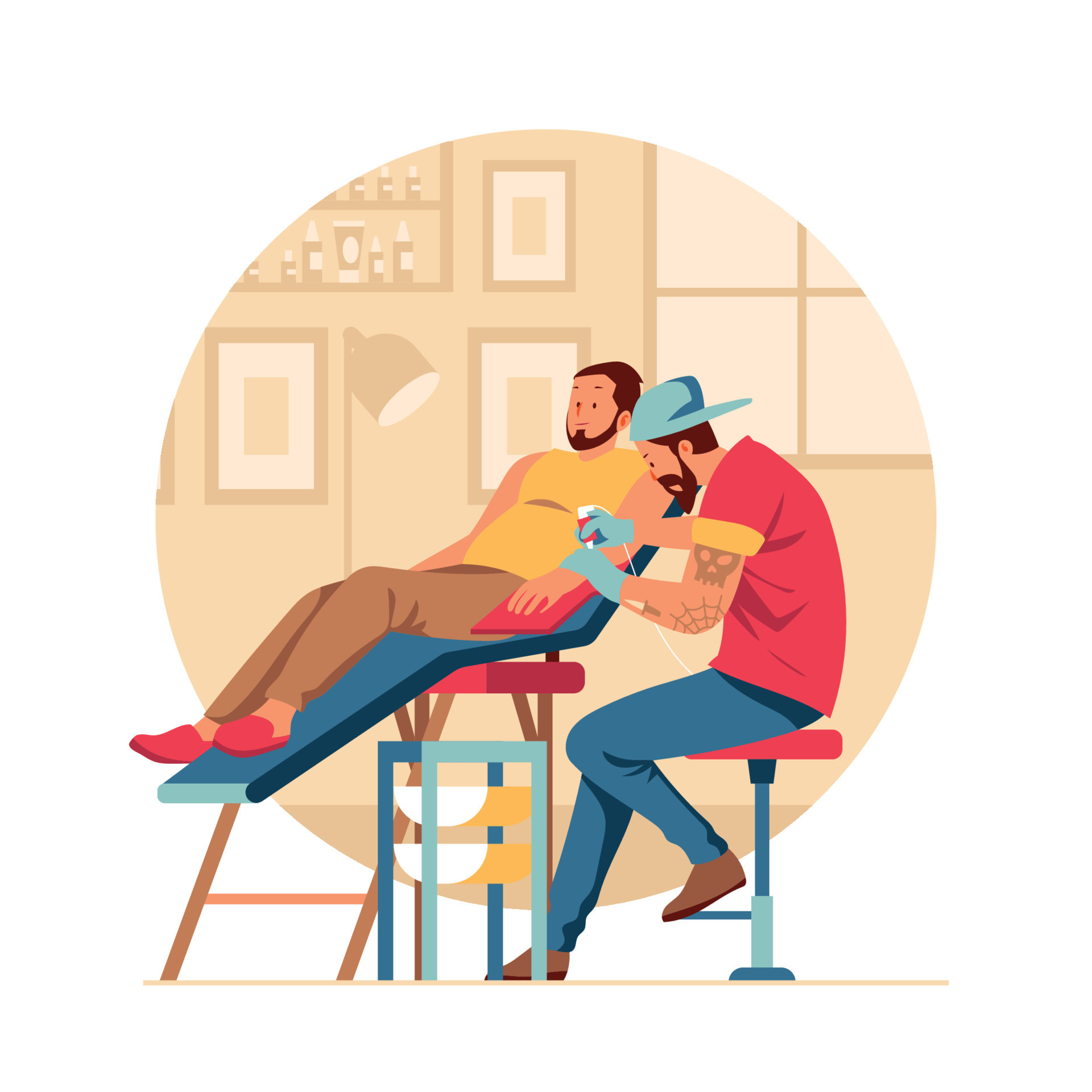 Tattoo Artist at Studio 7356648 Vector Art at Vecteezy