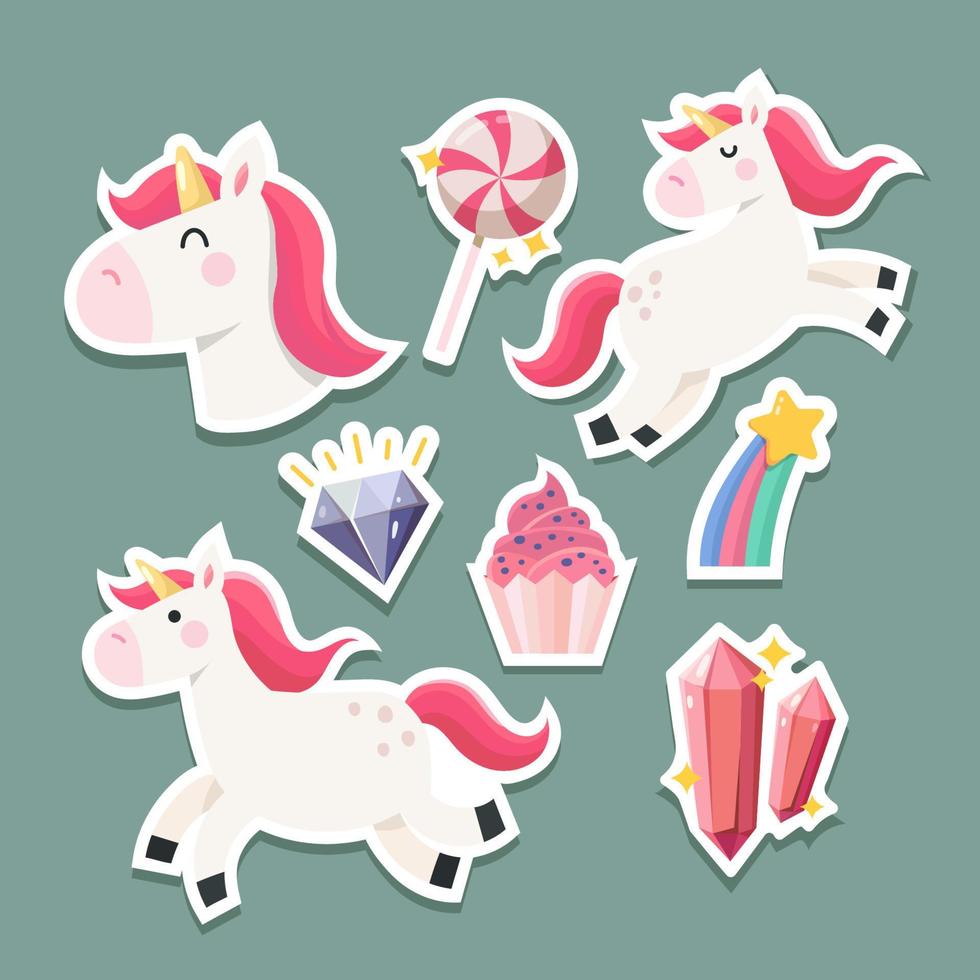 Set of Magical fantasy Sticker vector