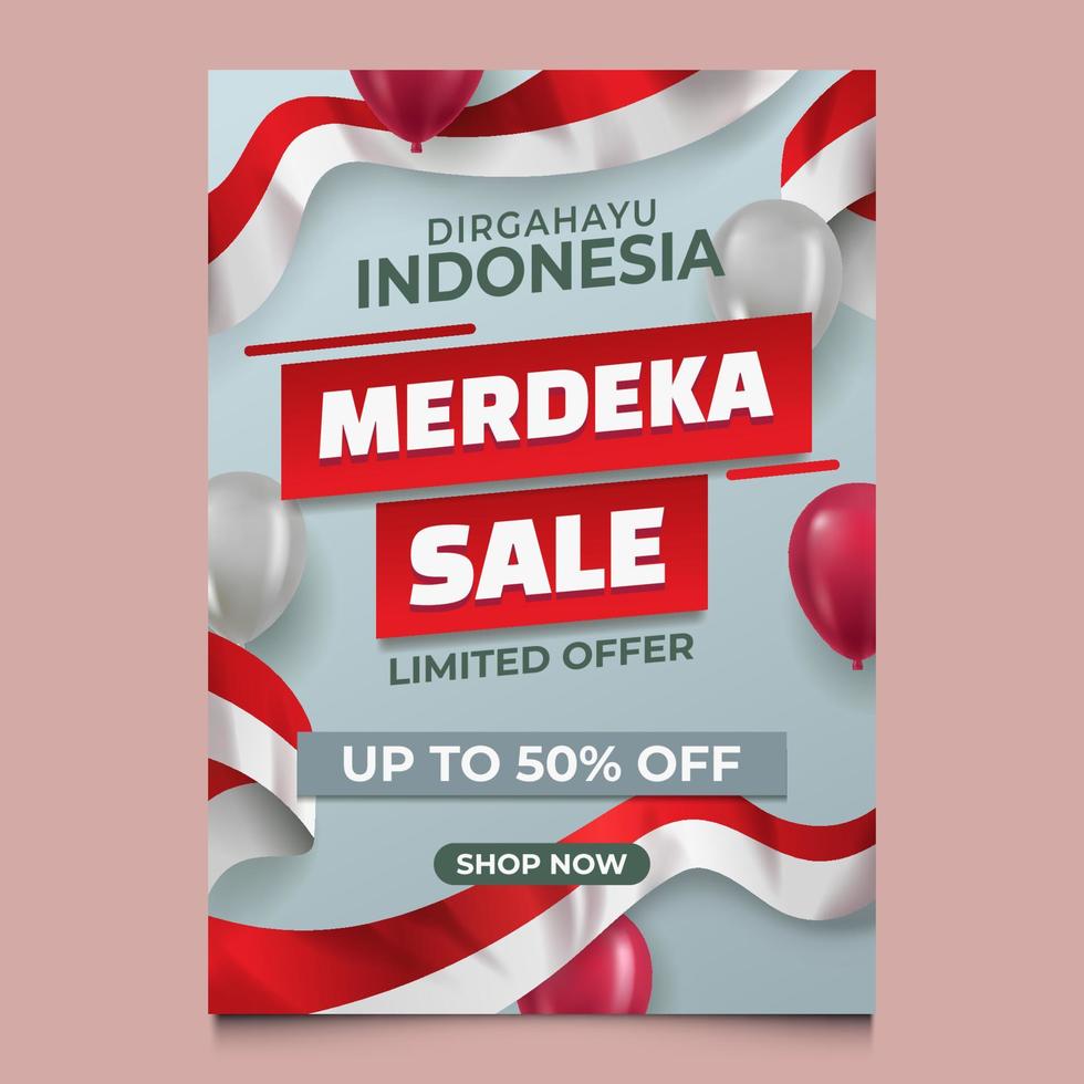 Merdeka Sale Indonesia Poster vector