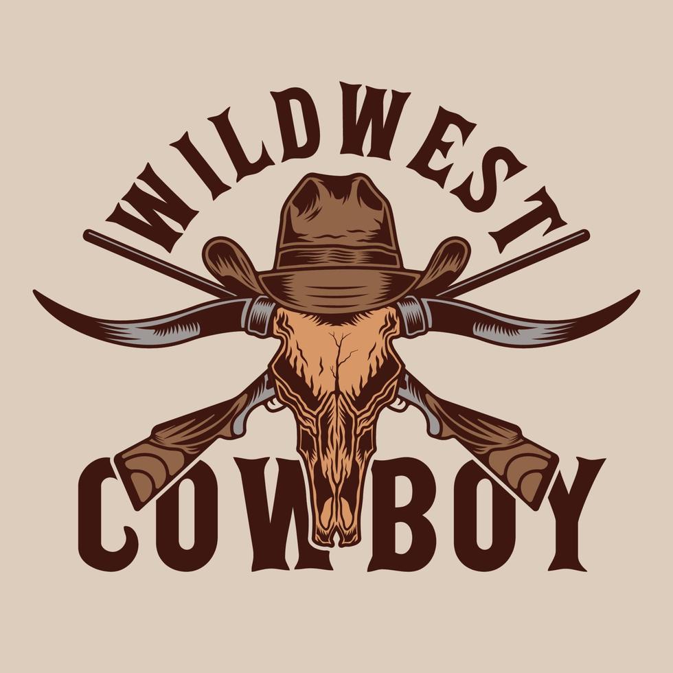 vintage cowboys wild west design vector