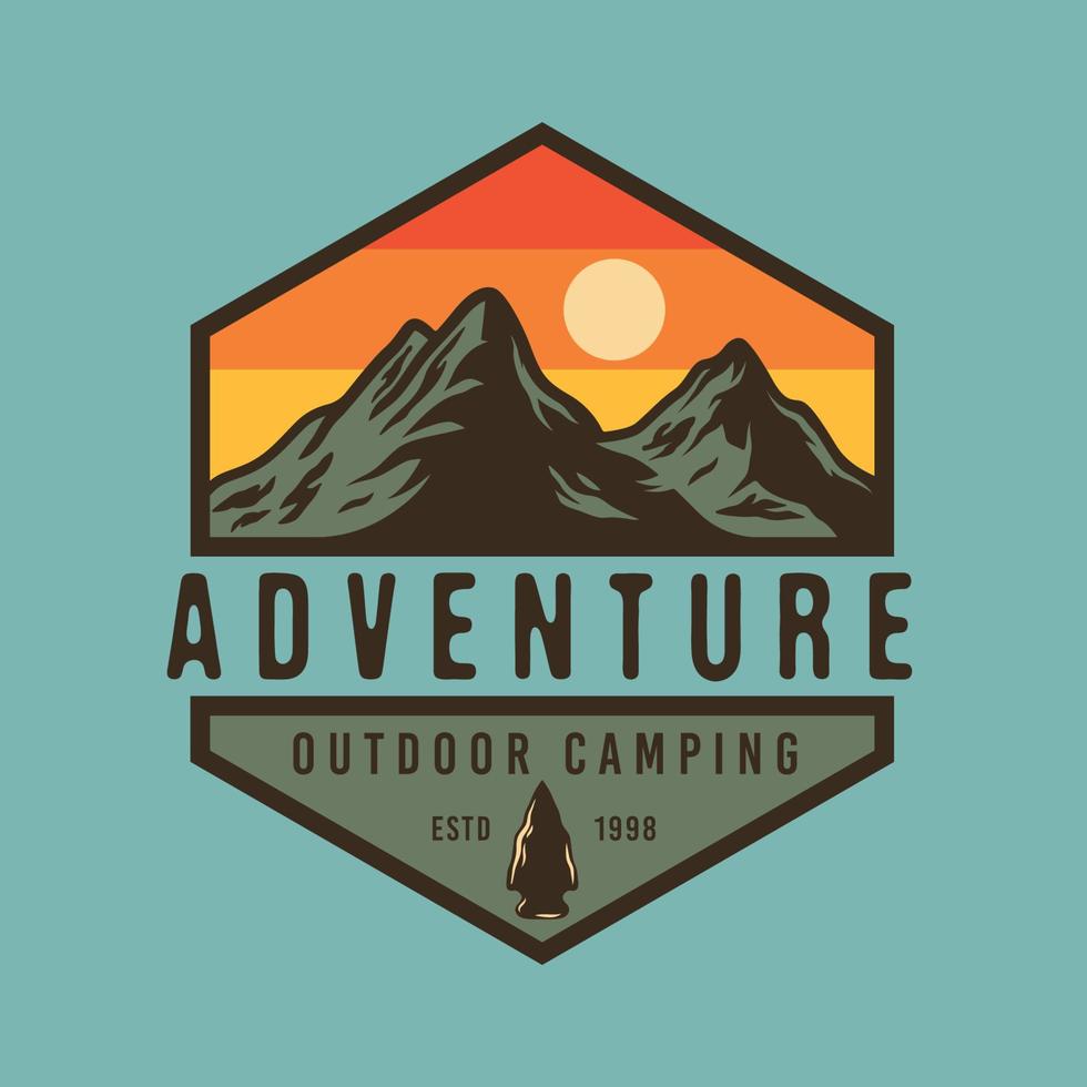 adventure outdoor badge design vector