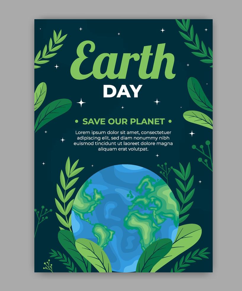 Poster Template of Earth Day vector