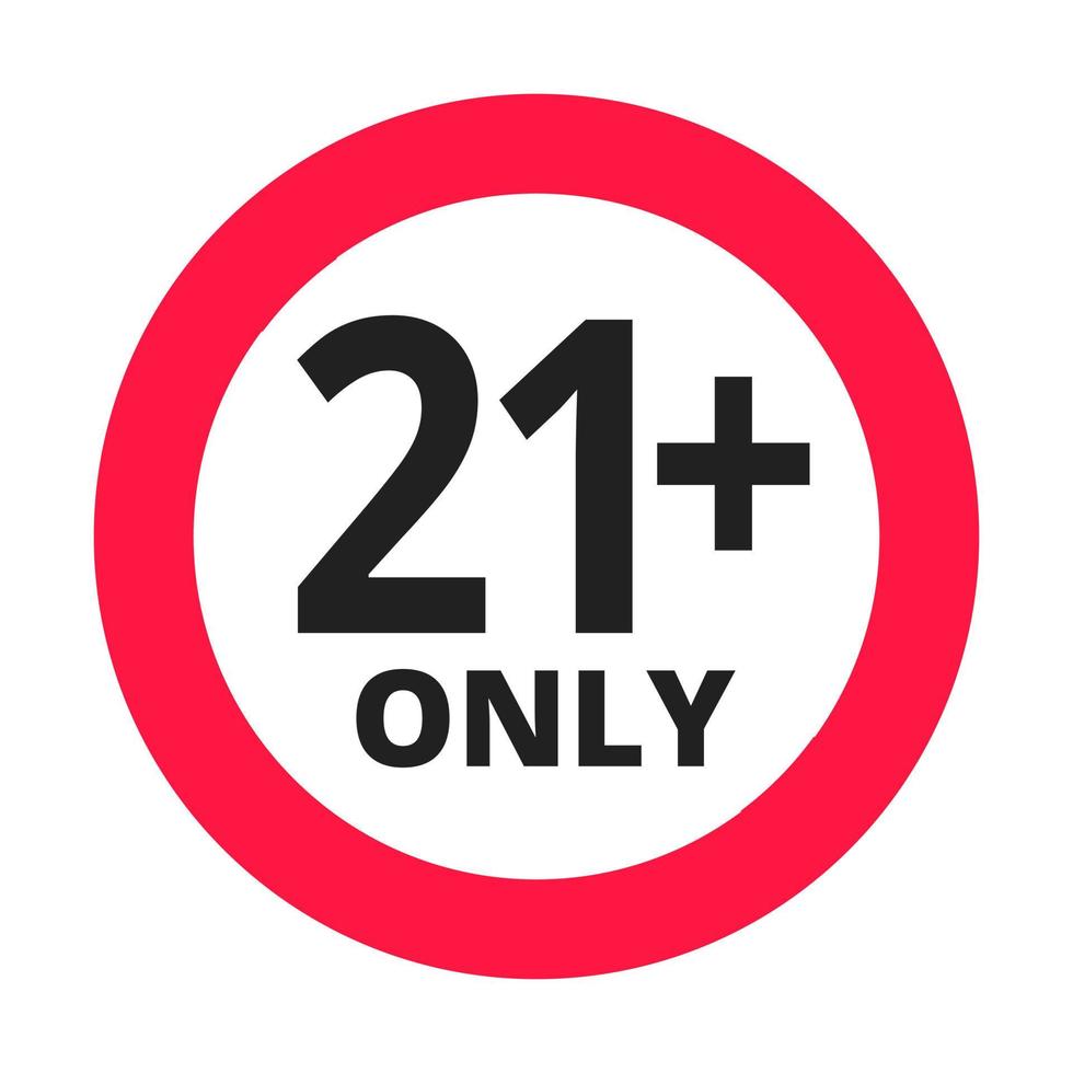 Under 21 forbidden round icon sign vector illustration.