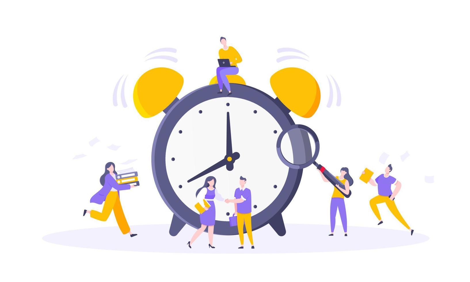 Good working time or effective time management business concept. vector