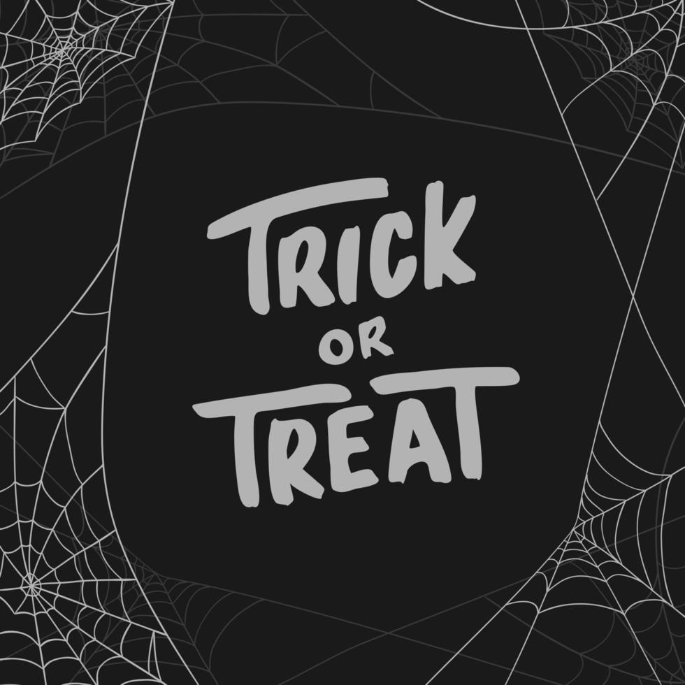 Halloween trick or treat cobweb background vector