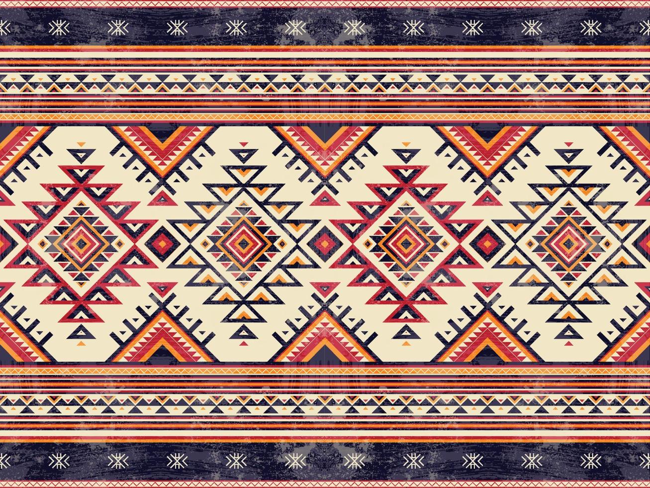 Native american indian ornament pattern geometric ethnic textile texture tribal aztec pattern navajo mexican fabric seamless Vector decoration fashion