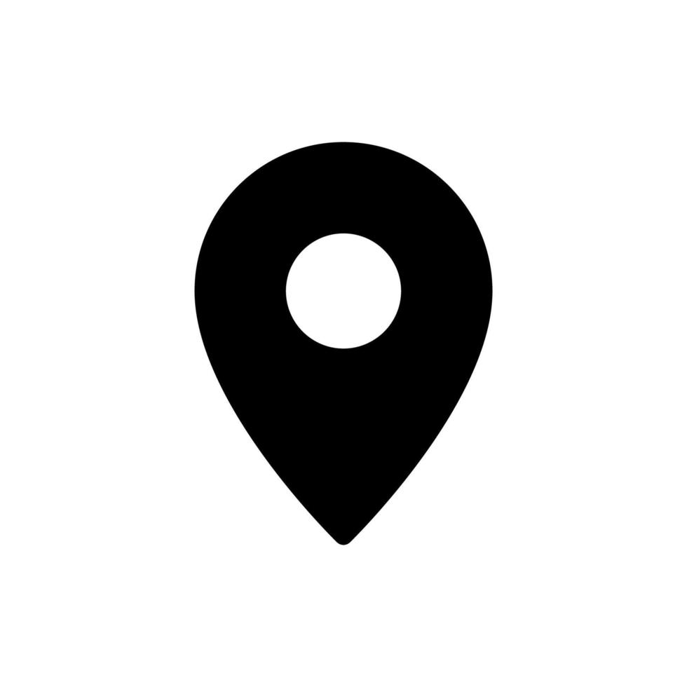 Set of black vector icons, isolated against white background. Flat illustration on a theme location