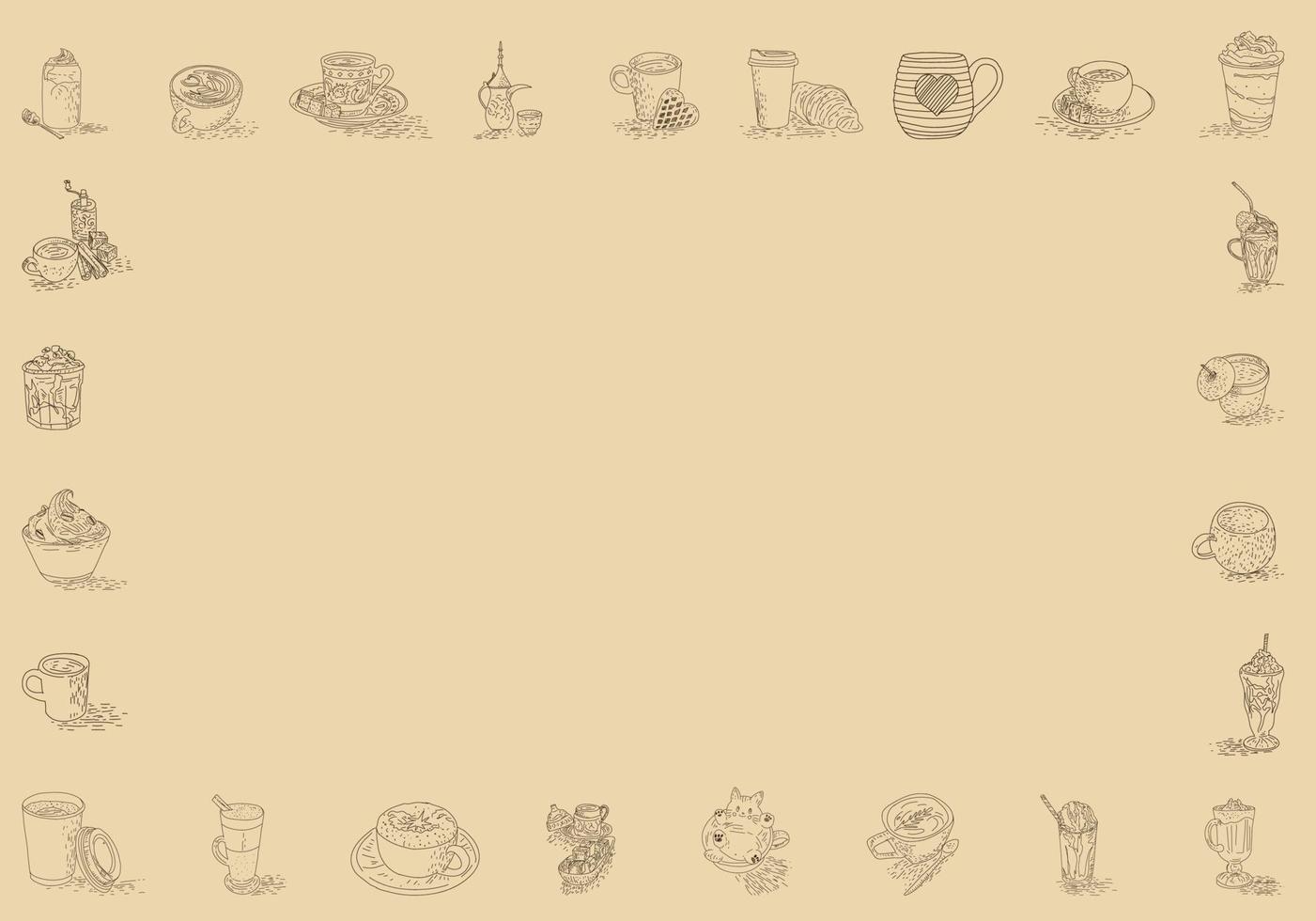 Coffee illustration for poster or menu template. vector
