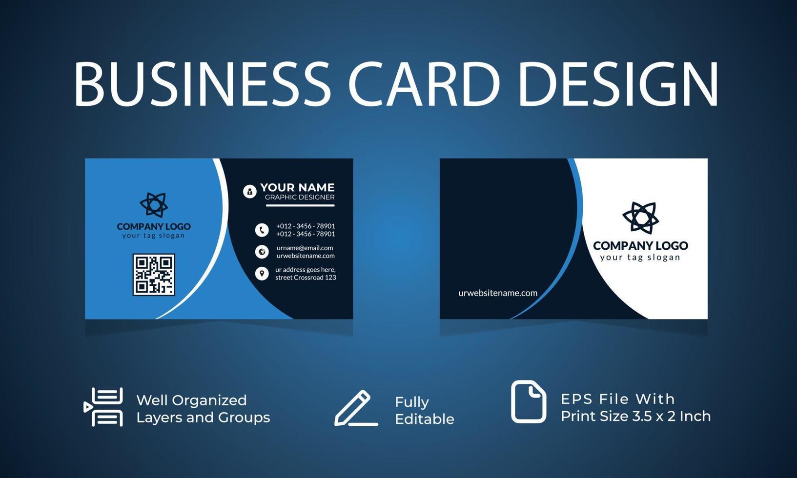 Amazing business card template Vector illustration