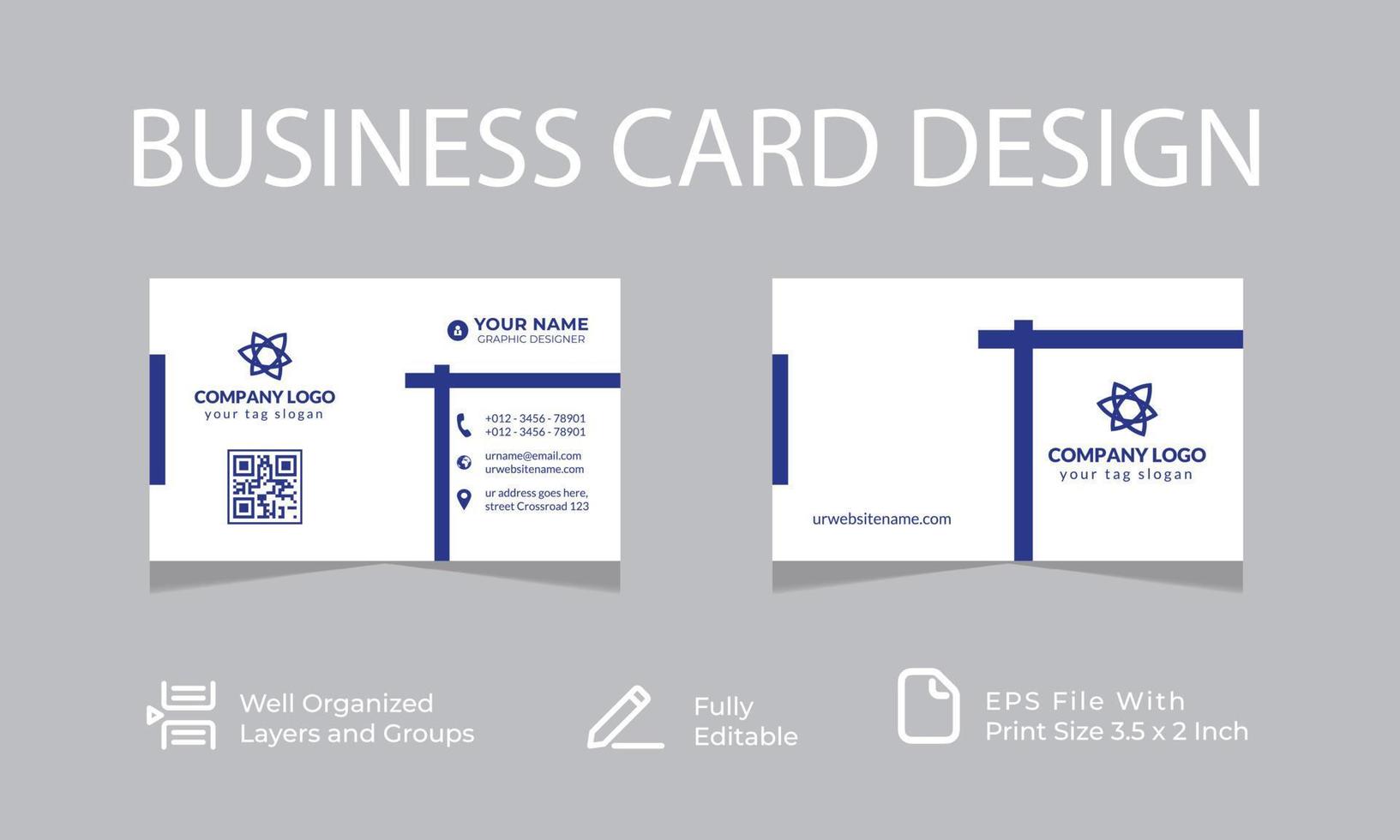 Simple business card template Vector illustration