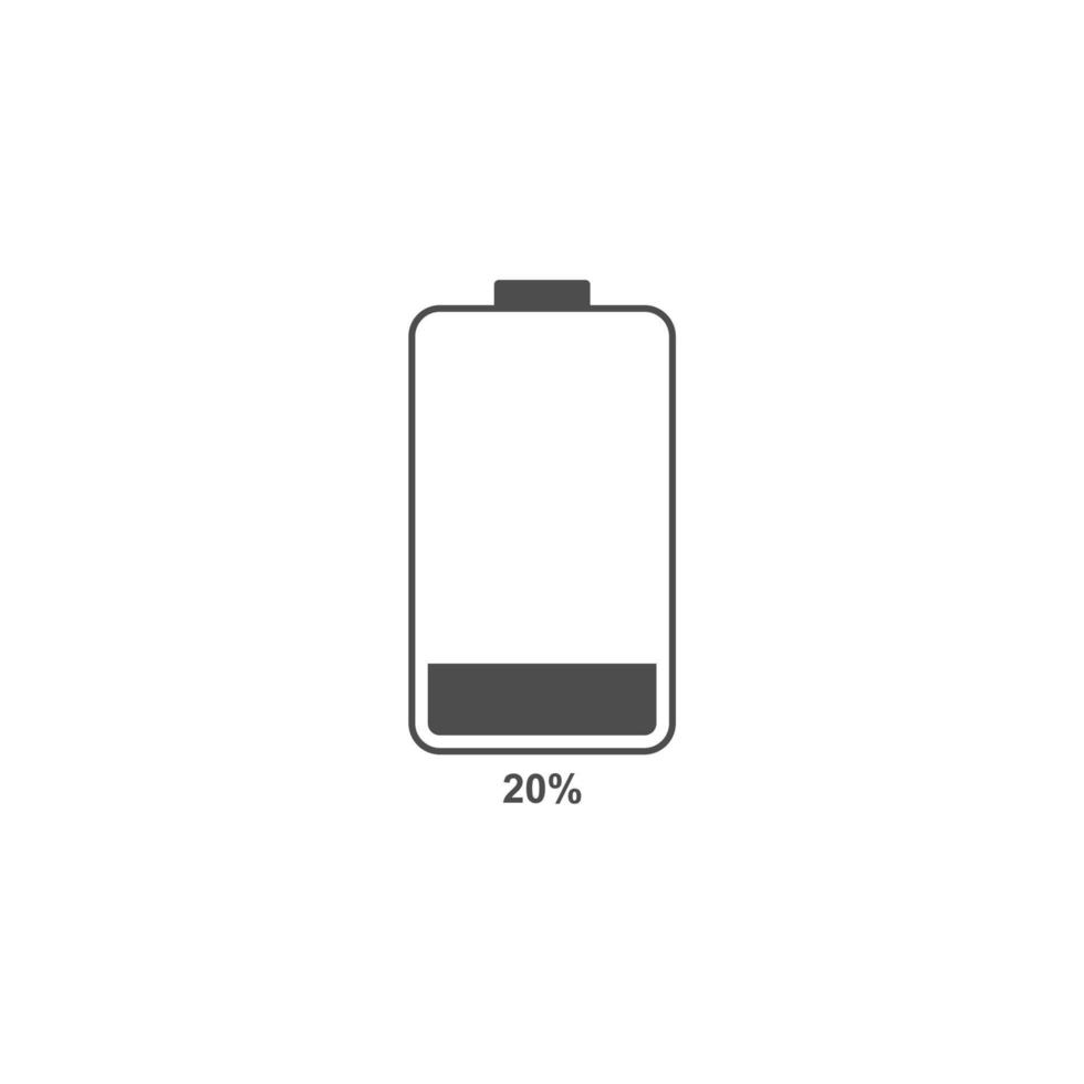 simple battery icon with showing percentage vector