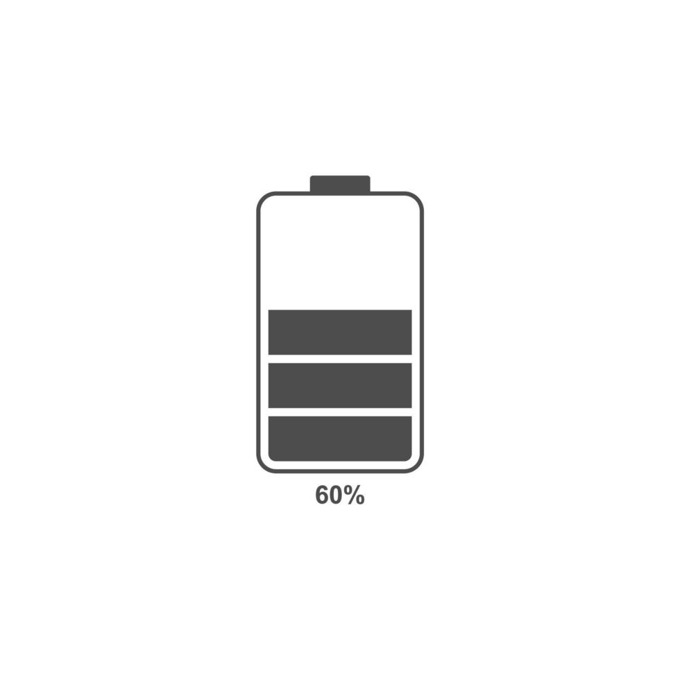 simple battery icon with showing percentage vector