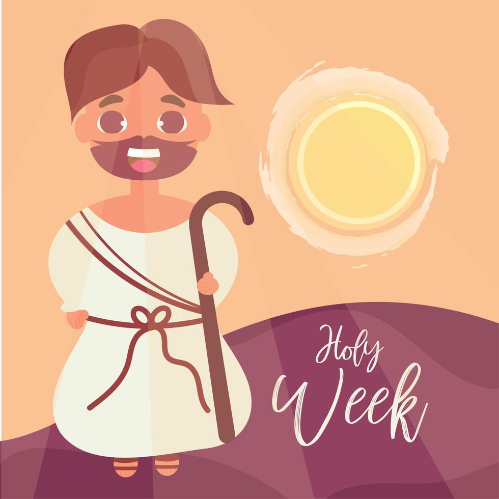 Jesus Christ Shepherd Holy week Vector