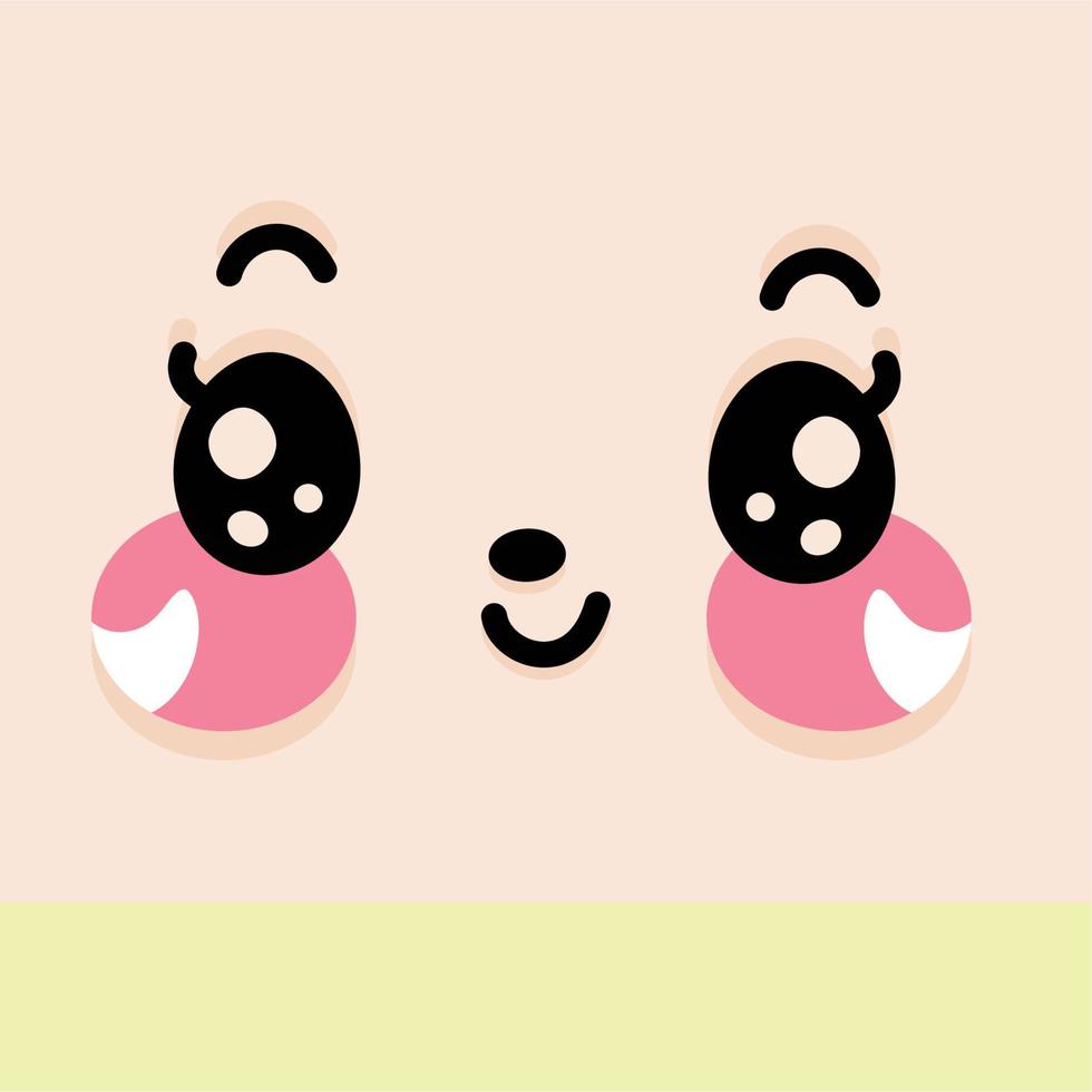 Happy facial expression cartoon kawaii - Vector illustration