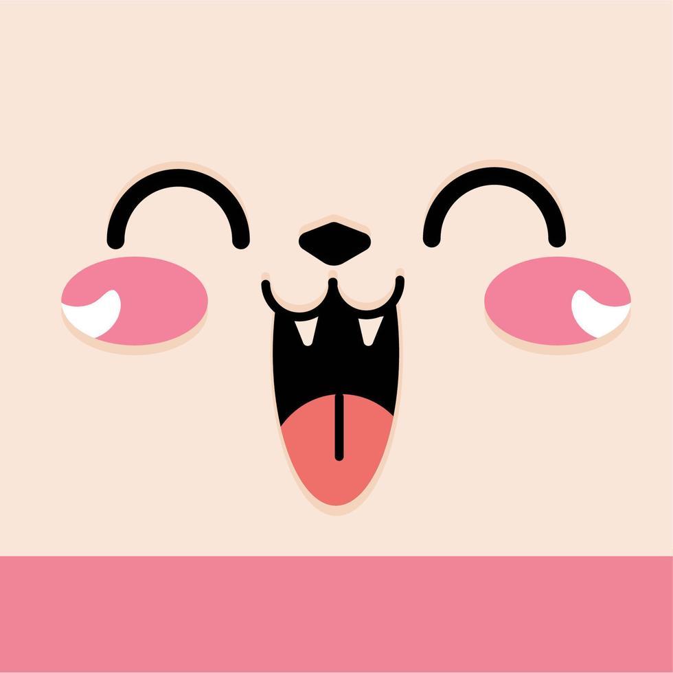 Laughing facial expression cartoon kawaii - Vector illustration