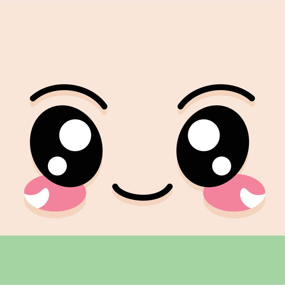 Happy facial expression cartoon kawaii - Vector illustration