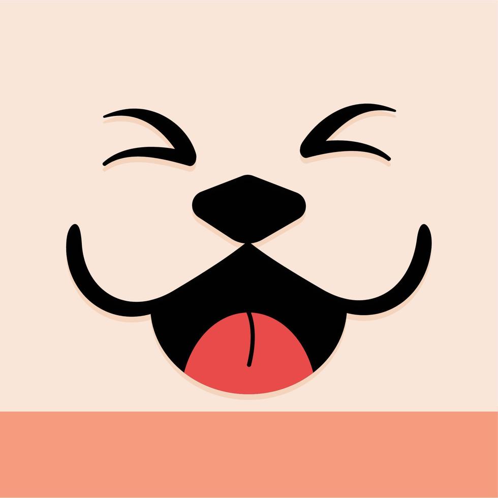 Laughing facial expression cartoon kawaii - Vector illustration