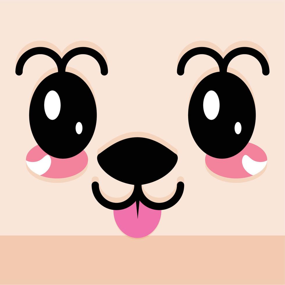 lengua fuera expresión facial caricatura kawaii - ilustración vectorial vector