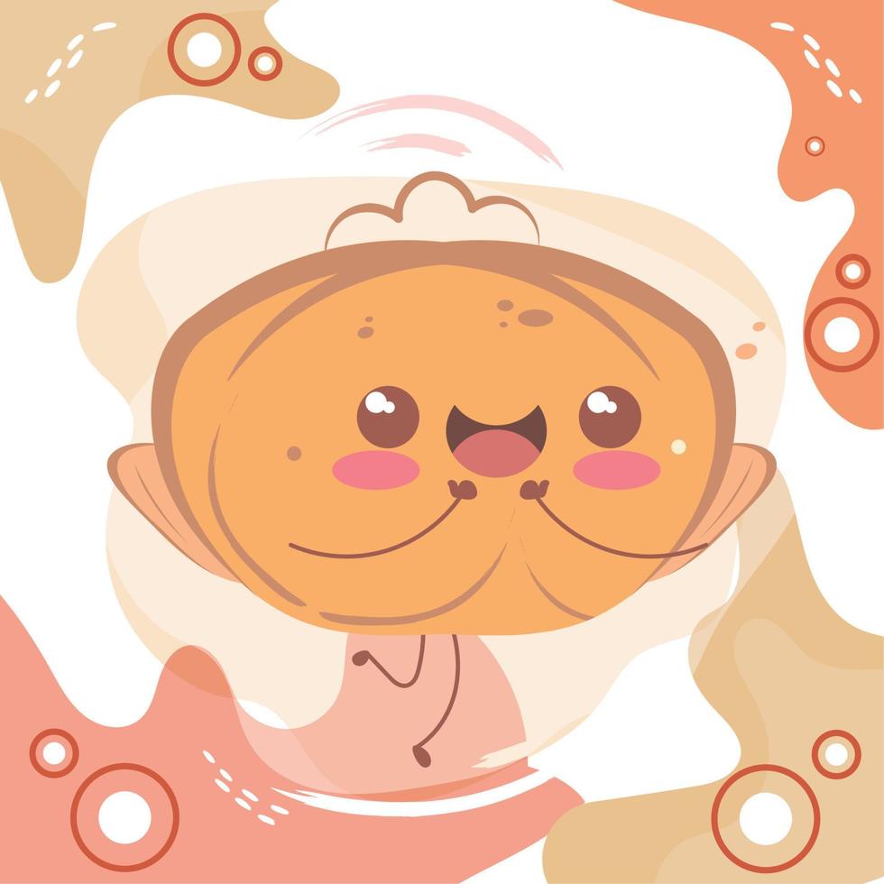 aislado feliz fortuna galleta dibujos animados lindo panadería carácter vector