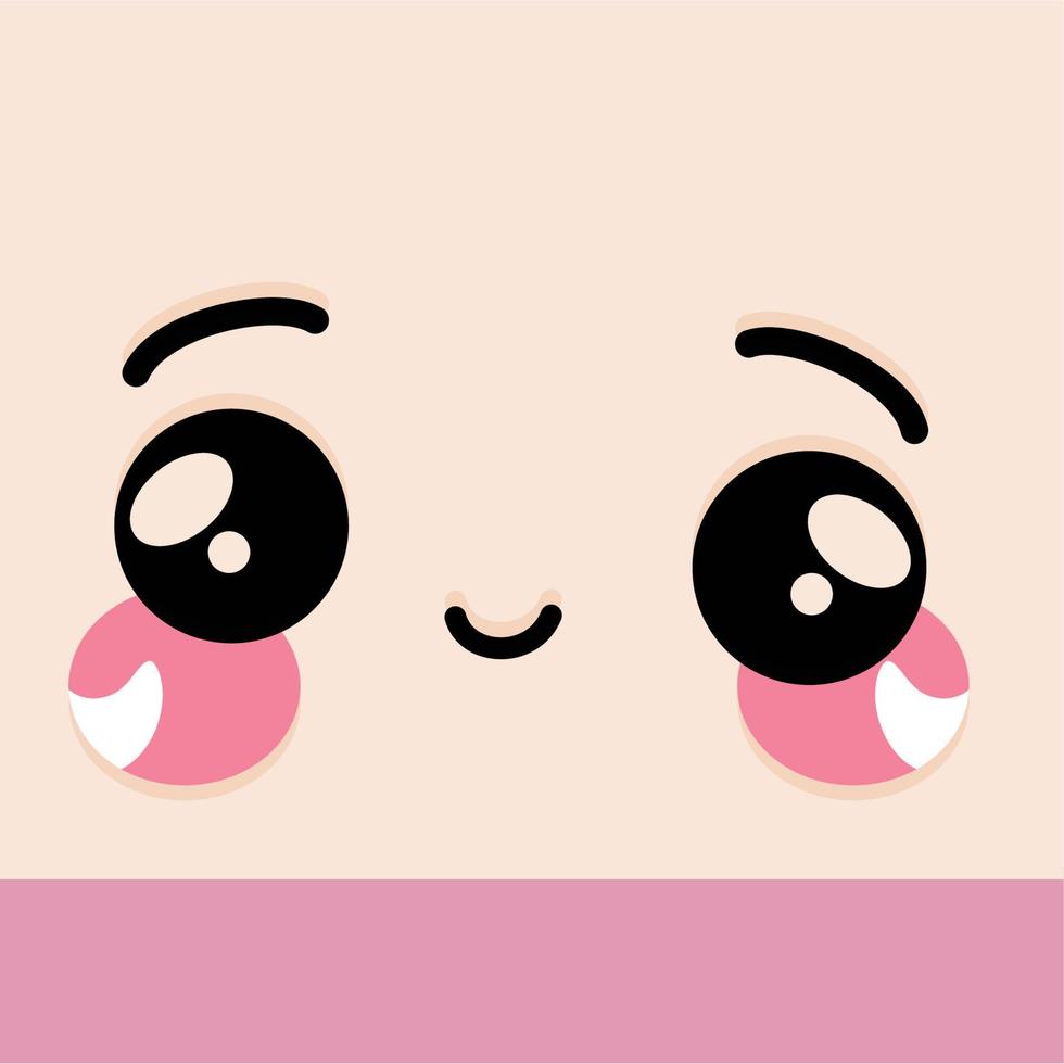 Happy facial expression cartoon kawaii - Vector illustration