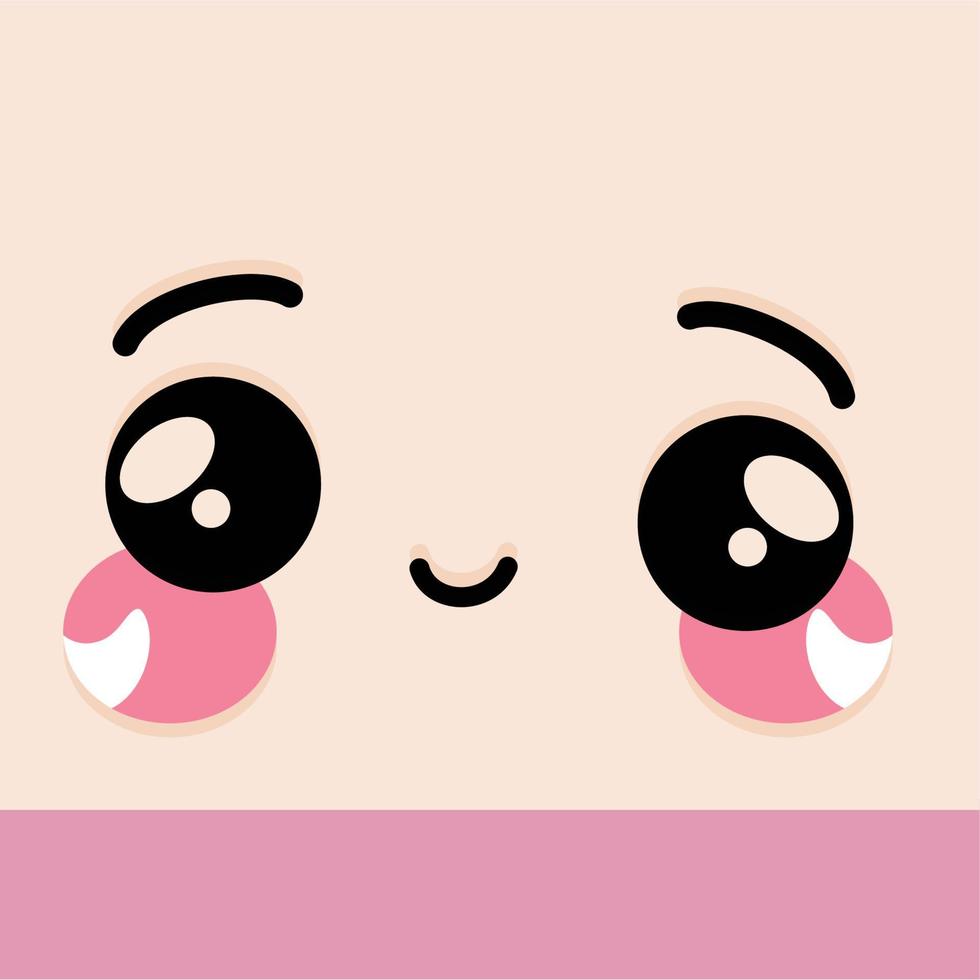 feliz expresión facial caricatura kawaii - ilustración vectorial vector