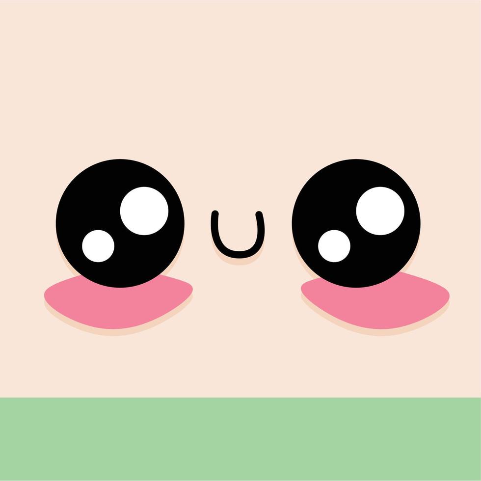 Happy facial expression cartoon kawaii - Vector illustration