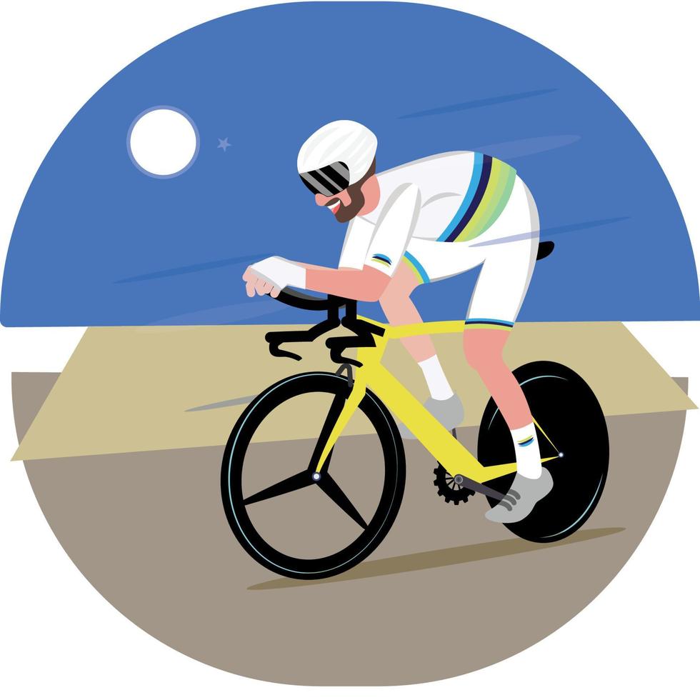 Cyclist man on road bike - Vector illustration