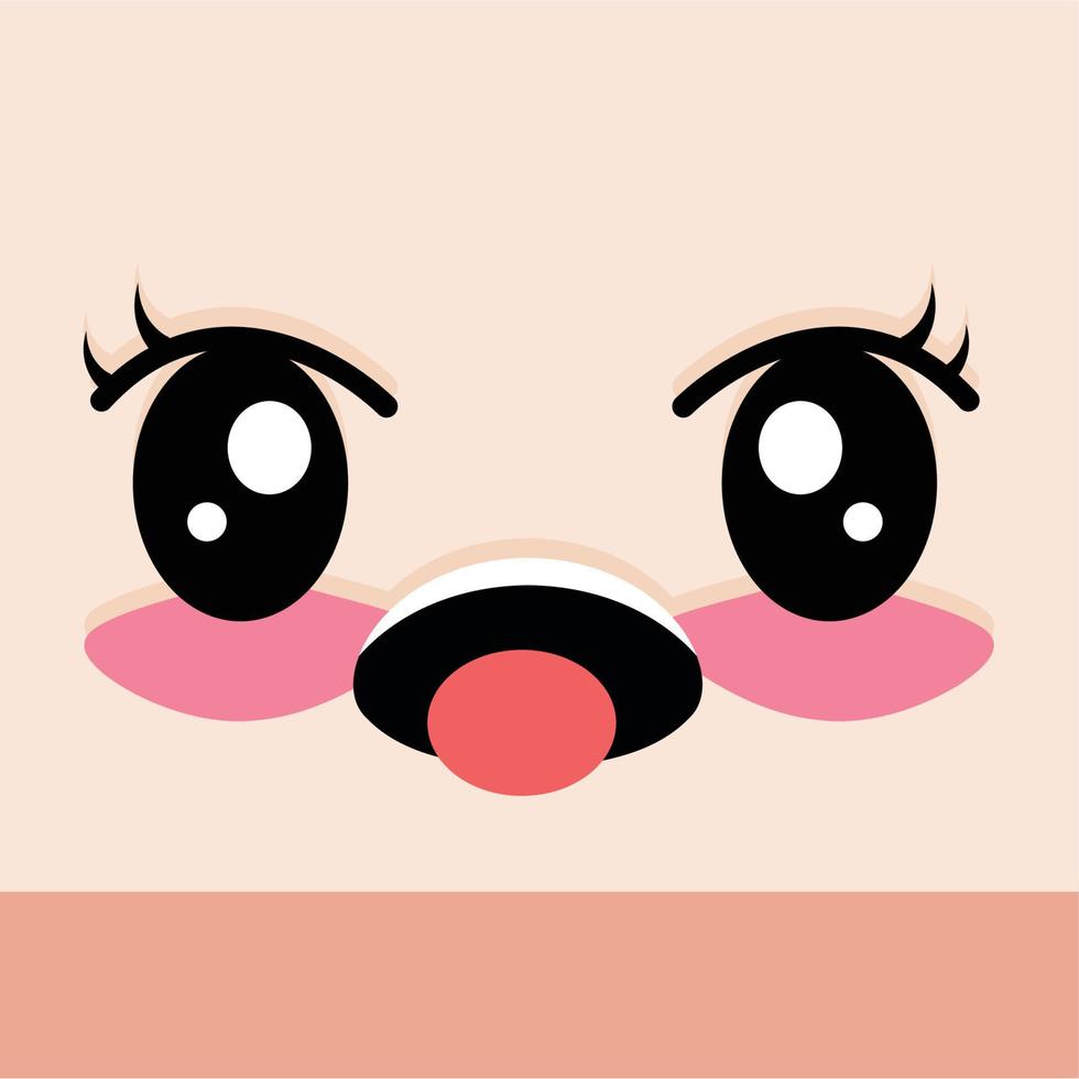 Tongue out facial expression cartoon kawaii - Vector illustration