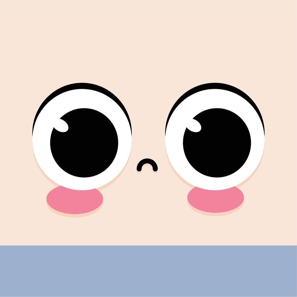 expresión facial asustada caricatura kawaii - ilustración vectorial vector