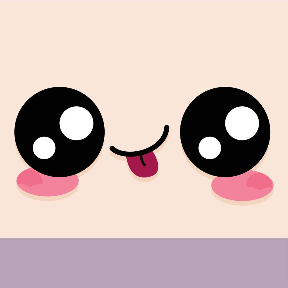 Tongue out facial expression cartoon kawaii - Vector illustration