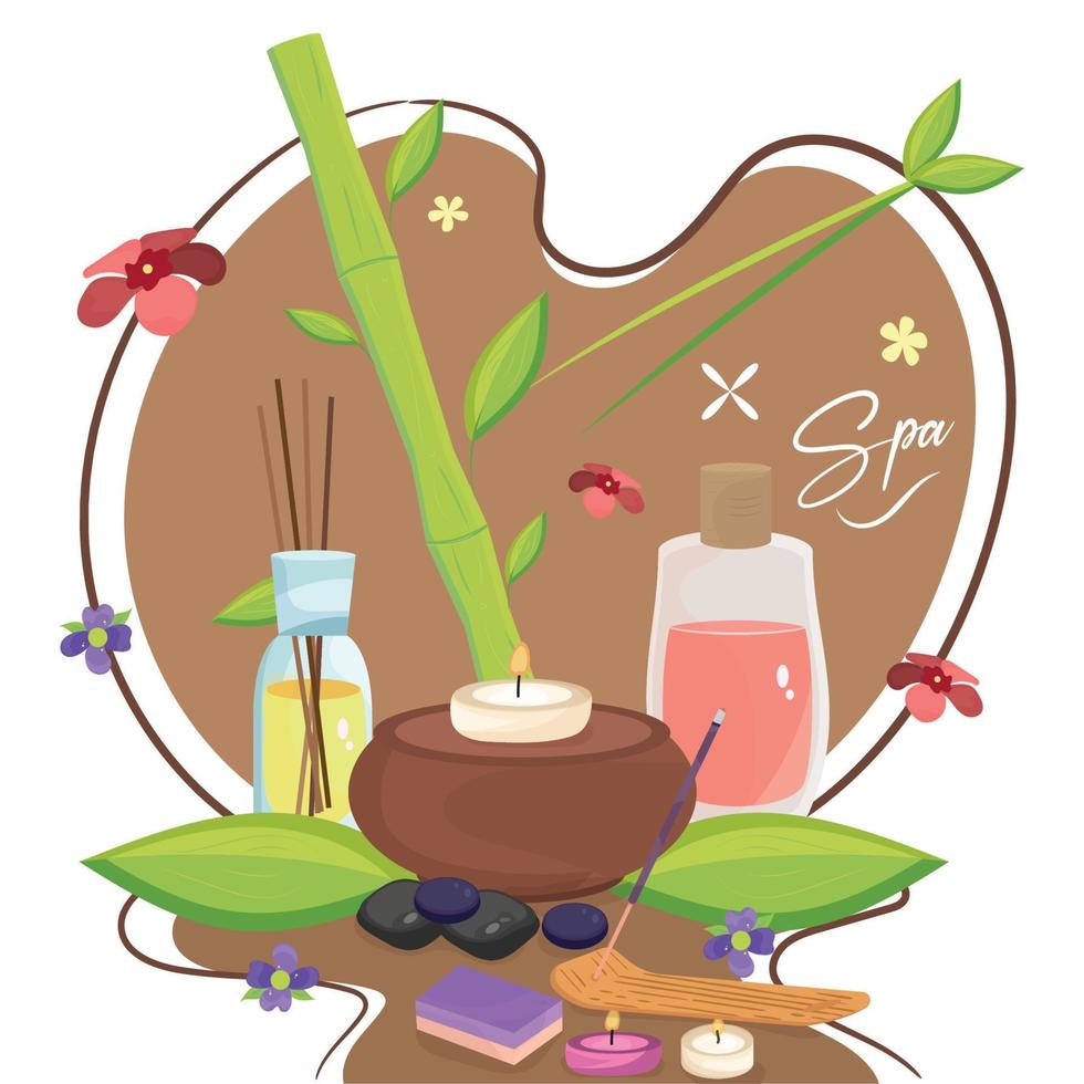 Natural products for massage Spa concept Vector