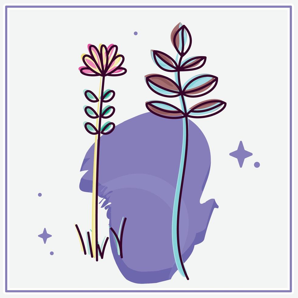 Isolated sketch of a colored flower Vector
