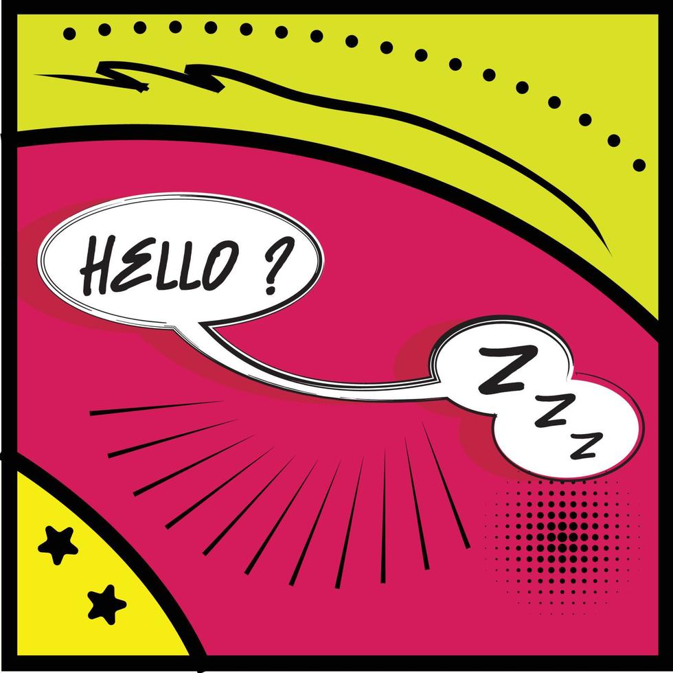 chat de burbuja cómica con texto en una página cómica vector