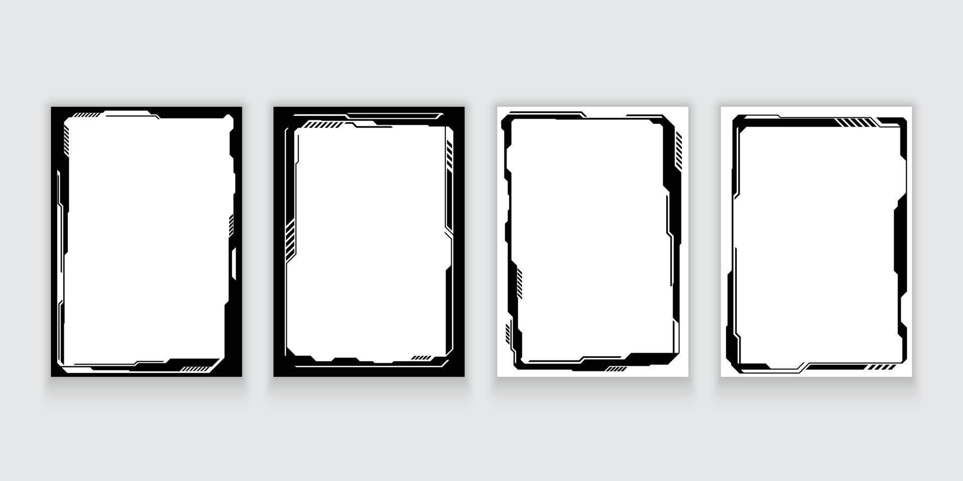 Vector abstract tech sci fi frame template design element.