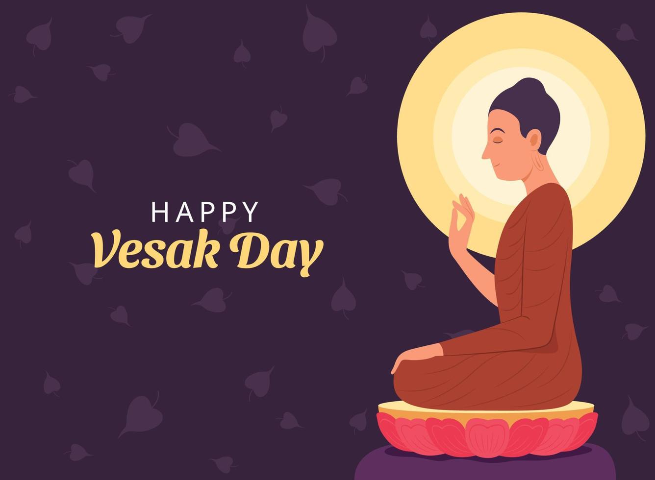 Vesak Day Background with the Buddha Illustration. vector