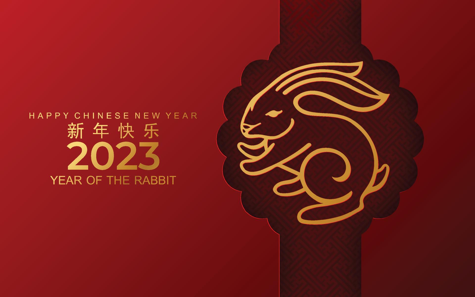 Happy chinese new year 2023 gong xi fa cai year of the rabbit, hares