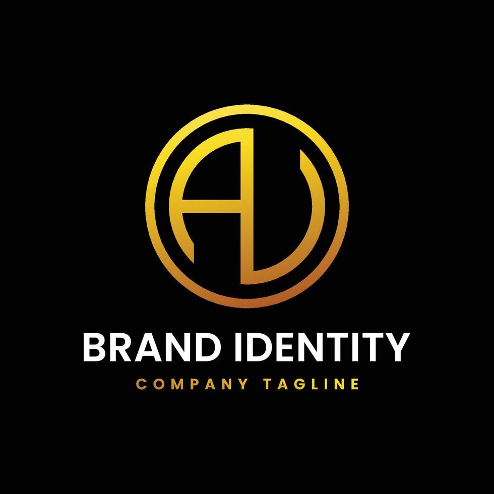 initial logo al, la, a, da with the concept of luxury, masculine, simple can be categorized as a fashion brand, industry, agency, and personal branding vector