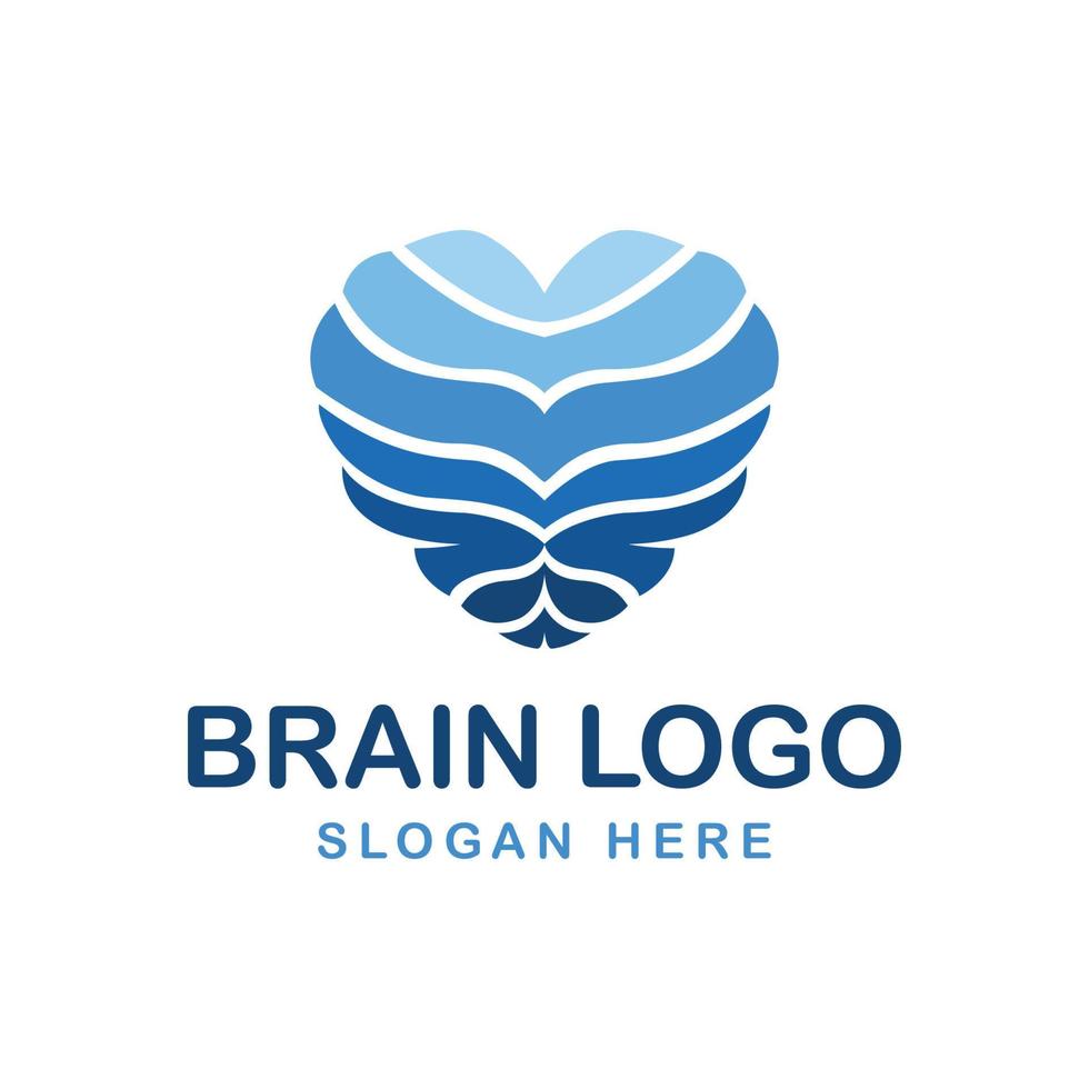 Brain logo in the form of love vector