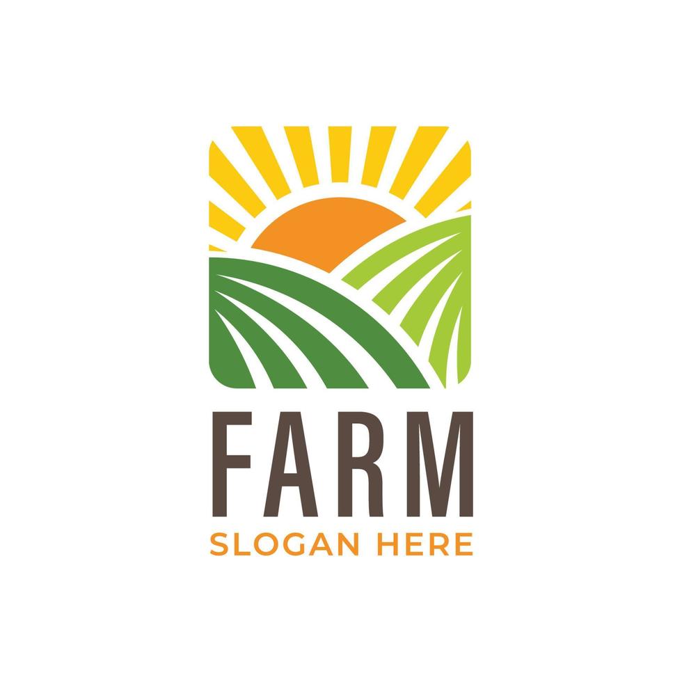 Agriculture logo template suitable for businesses and product names. This stylish logo design could be used for different purposes for a company, product, service or for all your ideas. vector