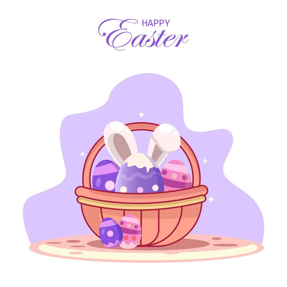 Flat design happy easter day big egg. Landing page template, Flat vector illustration