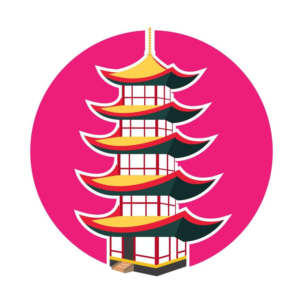 conceptual design Illustration vector Asian temple.