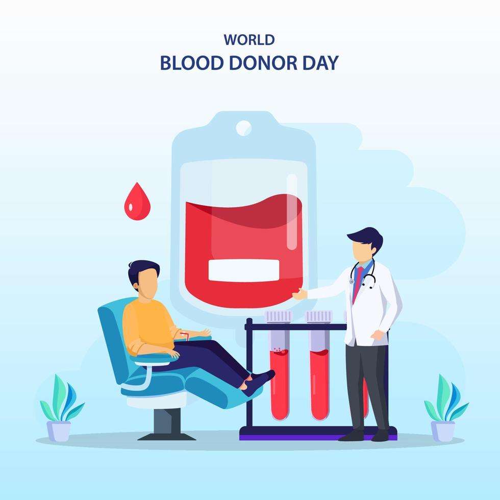 world blood day concept a vector flat illustrations.