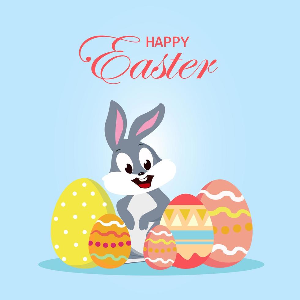 Flat design happy easter day big egg. Landing page template, Flat vector illustration