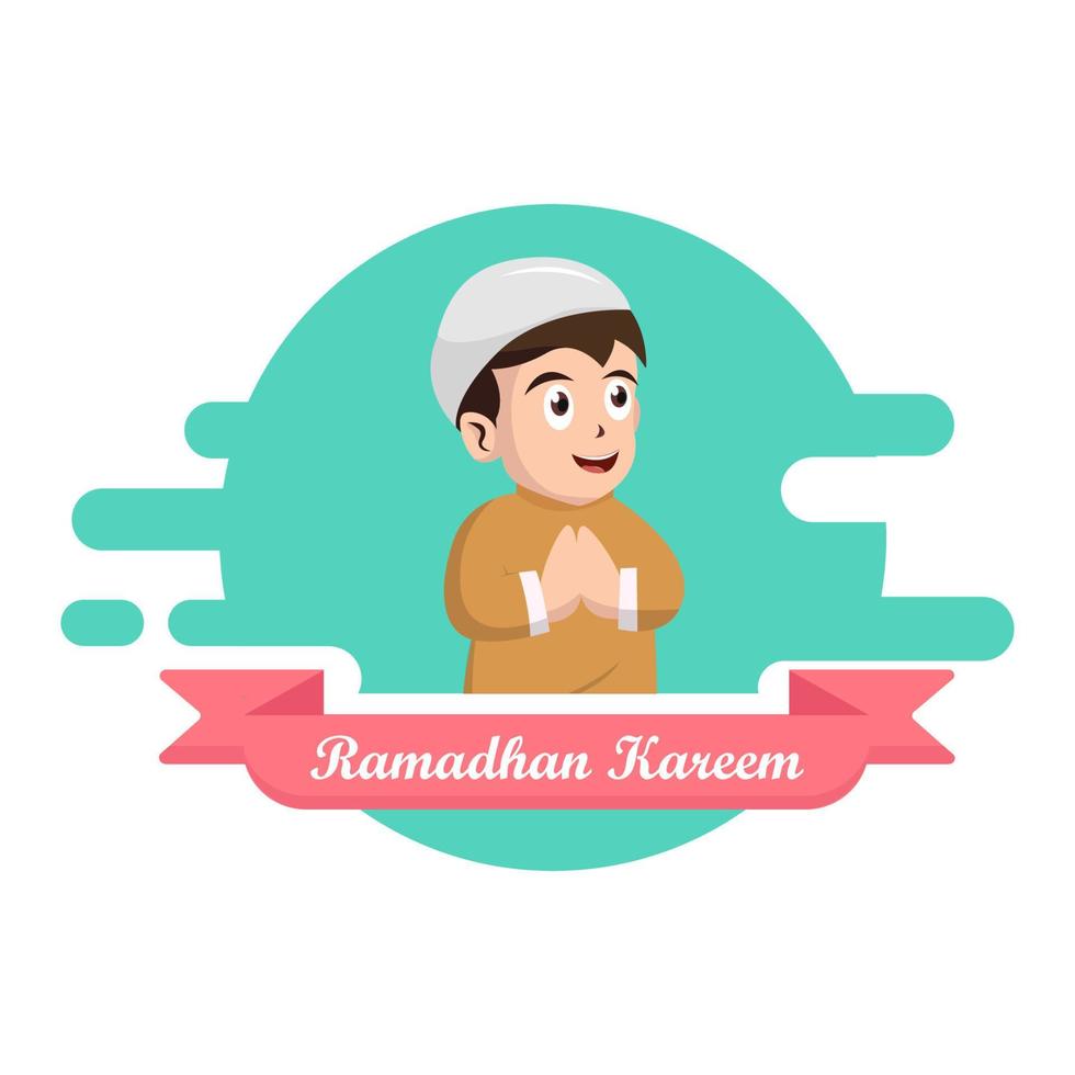 Ramadan Kareem greeting character Premium Vector